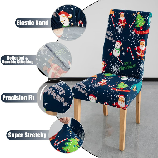 Julstolsöverdrag, 4 stycken stretchiga matstolsöverdrag, Uni