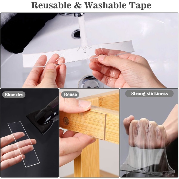 3 meter ekstra sterk tosidig tape, Nano Tape Trans