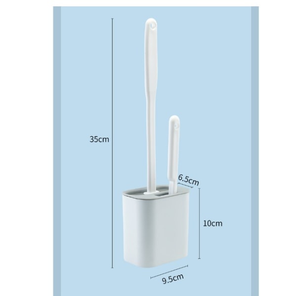 Silikontoalettborste, toalettborste med snabb torkhållare, L
