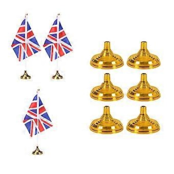 48 kpl Luova Iso-Britannian pöytälippu Iso-Britannian kansallinen maatunnus Pöytälippuja Pöytäkoriste kotiin ja toimistoon (24 kultaista pyöreää alustaa ja 24 Britannian lippua)