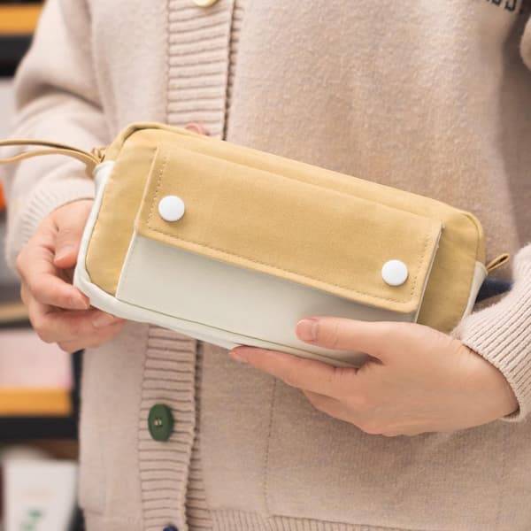 Etui, stor kapacitet blyantpose, holdbar taske, bærbar J