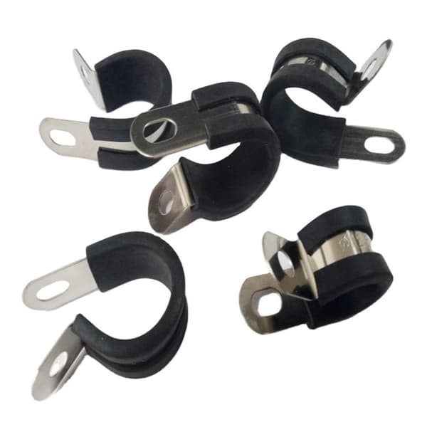 P-klämmor rörklämmor med gummibussning val: ? 6mm / Band 10mm,