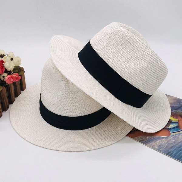 Dame Panama Hat Sommer Solhat Halm Hat Strandhat Anti-UV