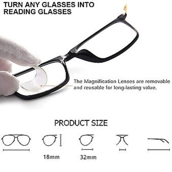 Självhäftande bifokala läsglasögon Förstorande läsglas för solglasögon/glasögon( )