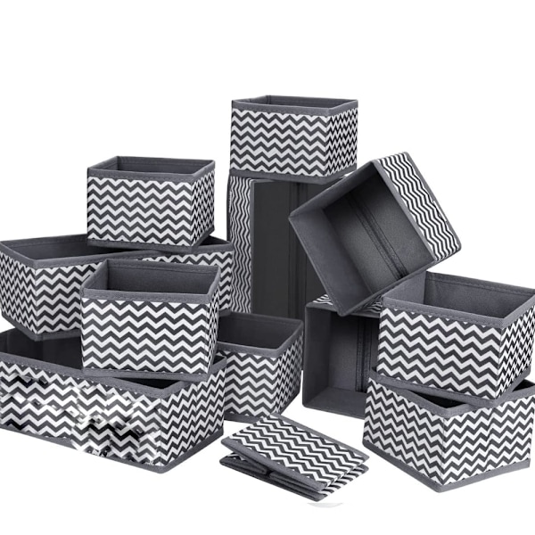 12-pack förvaringslådor i non-woven-tyg, hopfällbara andningsbara lådor