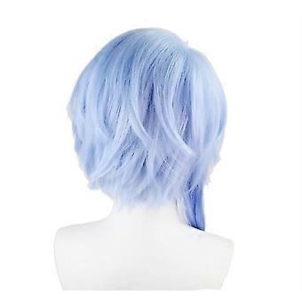 cosplay peruukki vaalean kultainen peli roolileikki peruukki lämmönkestävä synteettinen hius 45cm (vaaleansininen)