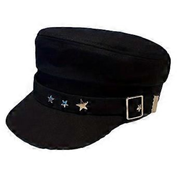 Sort stjerne peaked hat dame beret avishat malerhat (sort)