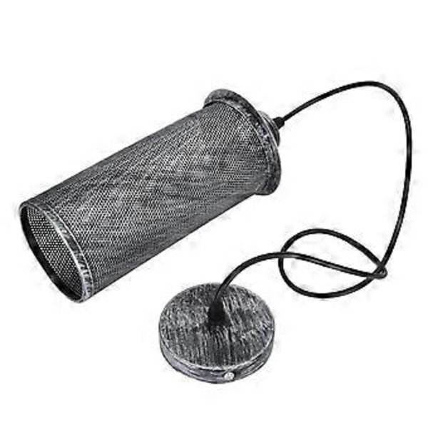 Industriell Mesh Lampskärm E27 Järnkonst Hänglampa Skärm för Bar Café AC85265V Retro Silver
