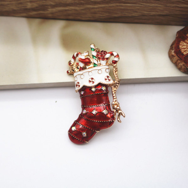 Jul Enamel Semester Brosch Pin Strumpor
