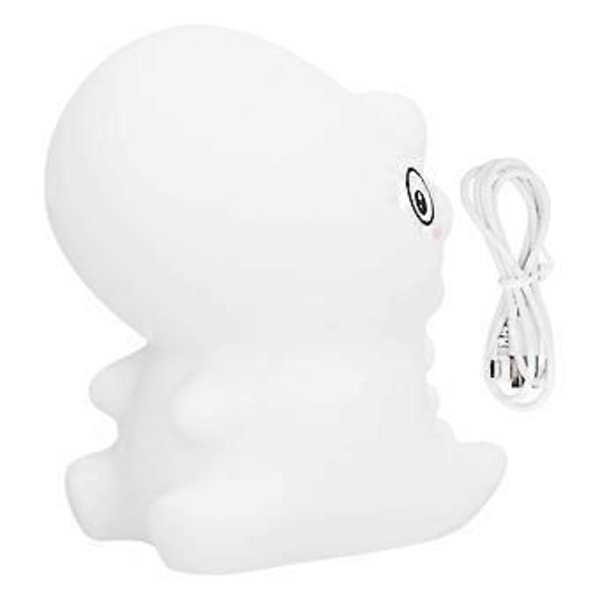 Dinosaurformet Silikone Natlampe USB Opladning LED Sovelampe 7 Farver Touch Lys