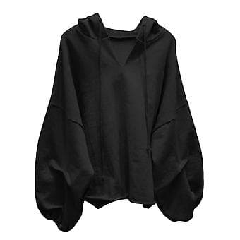 Oversize hættetrøje til kvinder, fritidspullover, hættetrøje til pige, kvinde, mor, kæreste (M Sort) Black M