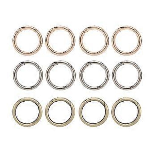 Rund karabinkrok med krok og fjærklemme med O-ring, tilbehør for å lage nøkkelringer (type A)