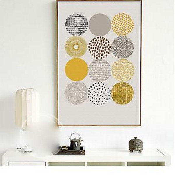 Wekity Lehdet ja Geometria Seinätaide Canvas-Tulostus Poster, Yksinkertainen Abstrakti Taidepiirustus Sisustus Kotiin Olohuoneeseen Makuuhuoneeseen Toimistoon ja Lastenhuoneeseen (Se