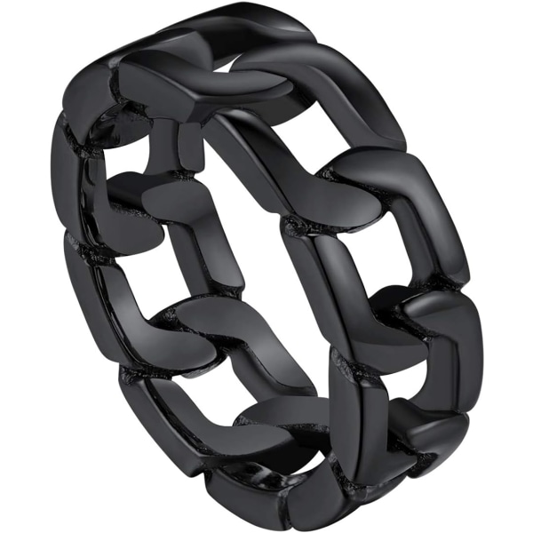 Ringar i rostfritt stål för män - vit/svart Gothic Link, Rock Bike R