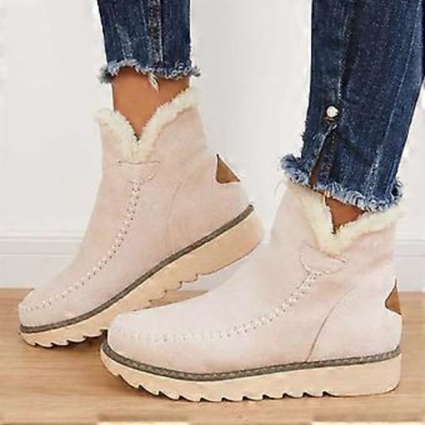 1 Par Klassiska Halkfria Ankel Uggs för Kvinnor Svart Bomull 1 Par Varma Snökängor Mikrofleecefoder (39 svart)