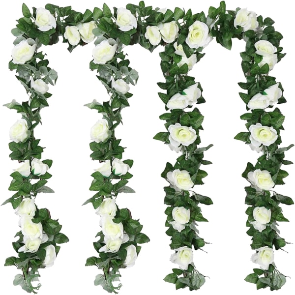 ?Konstgjord blomstergirland Rose Vine Bröllopsdekoration, 4 st Si