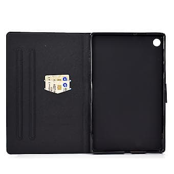 Lærtablettveske for Samsung Galaxy Tab A9+ (Music Leopard)