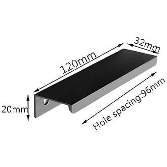 10 stk Sorte Køkkenkabinetgreb Møbel Skuffe Guazhuni (96MM, Sort)