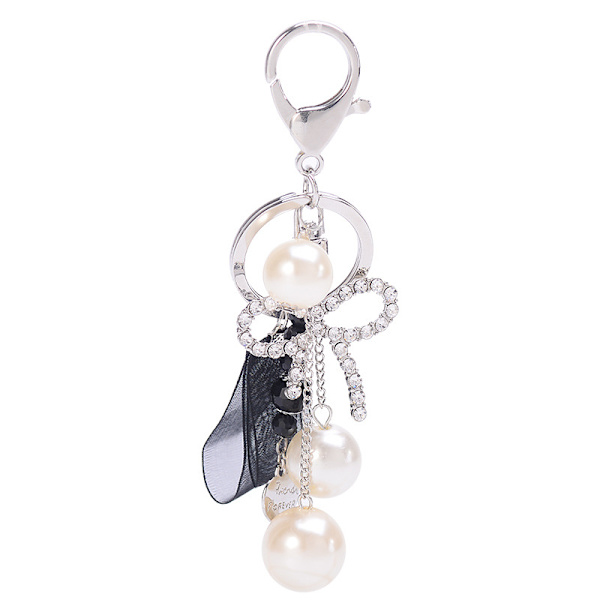 Ruban Bow Porte-clés Perle Porte-clés Sac Femme Accessoires Pende