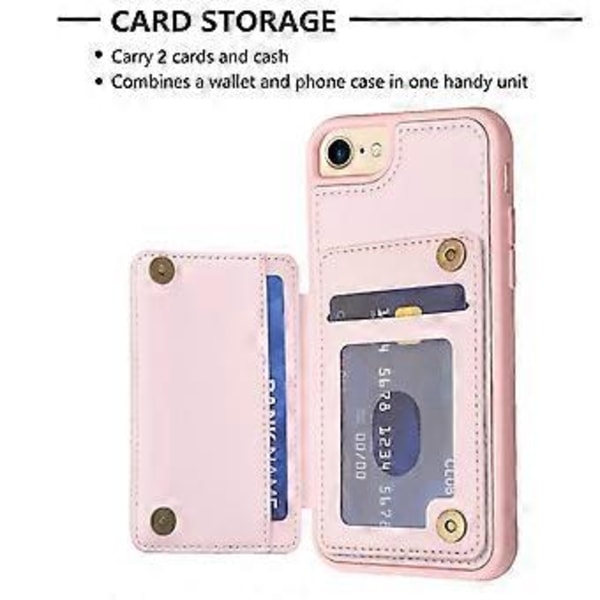 BF25 TPU-fodral med PU-läderbeläggning för iPhone 6/6s/7/8, med kortfack och stativ (Stil F)
