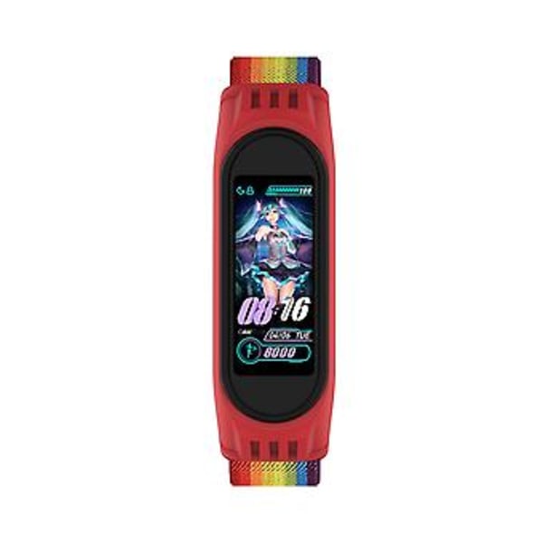Til Xiaomi Mi Band 3 / 4 / 5 Twill 8-formet Spænde Urrem (Regnbue)