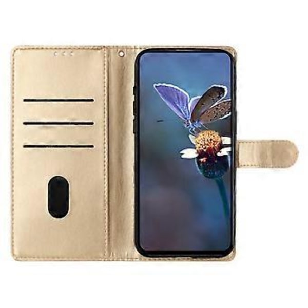 Cherry Blossom PU-fodral för Motorola Moto G22 (Guld)