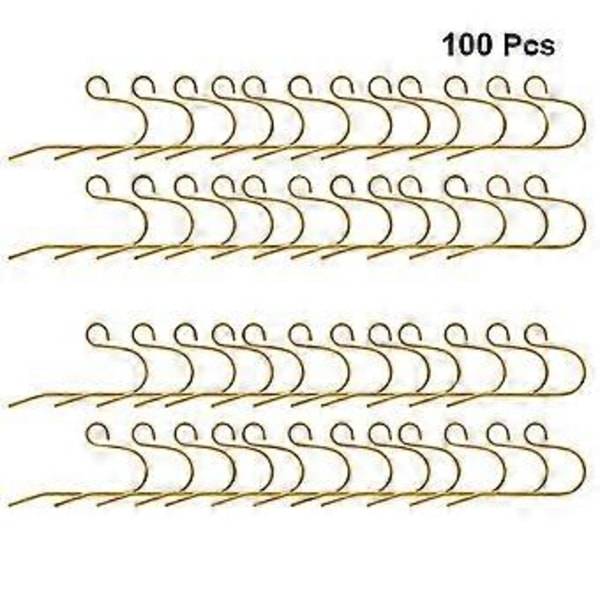 100 stk. simple øreringetilbehør gør-det-selv rustfrit stål øreringedele til kvinder (gylden, 0,7 mm, ørekrog af tråd)