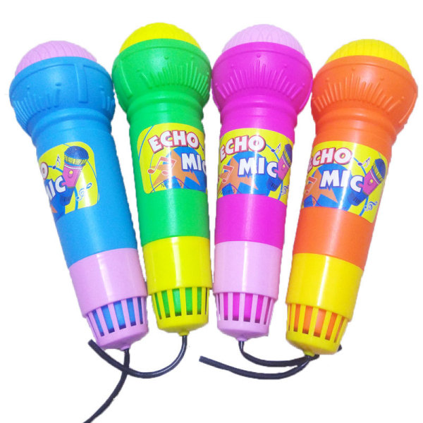 2st Funny Echo Microphones Fund Barn Hållbara låtsasleksaker Plast Echo Mic Praktisk mikrofon Mic