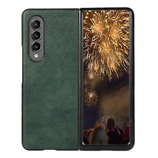 Kaksiväri Litši-tekstuurikuori Samsung Galaxy Z Fold4:lle (Vihreä)
