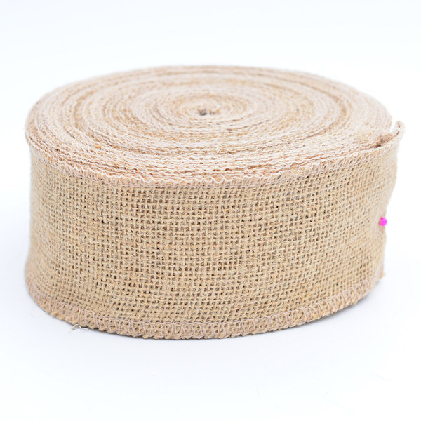 Gul rulleband i jute, naturfärgat juteband, gult linneband C