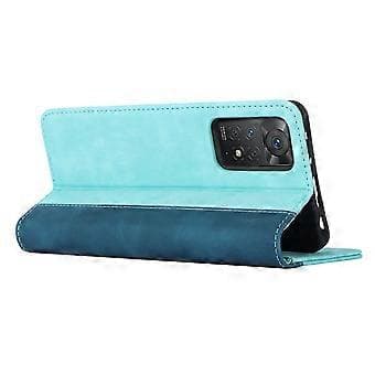 Til Xiaomi Redmi Note 11 Pro etui kalvetekstur 3 kortpladser farvesplejsning læder telefoncover (stil E)