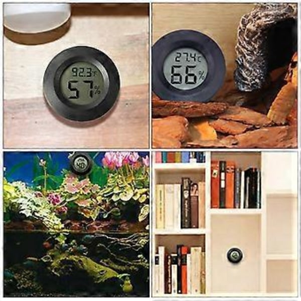 7 st Mini Hygrometer Termometer Elektronisk Luftfuktighet Temperaturmätare för Terrarium