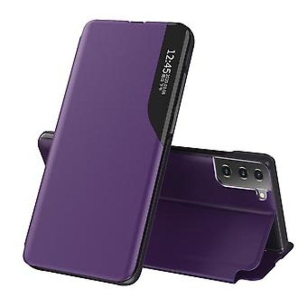 Läderfodral med magnetisk sidodiss för Samsung Galaxy S21 5G (Lila)