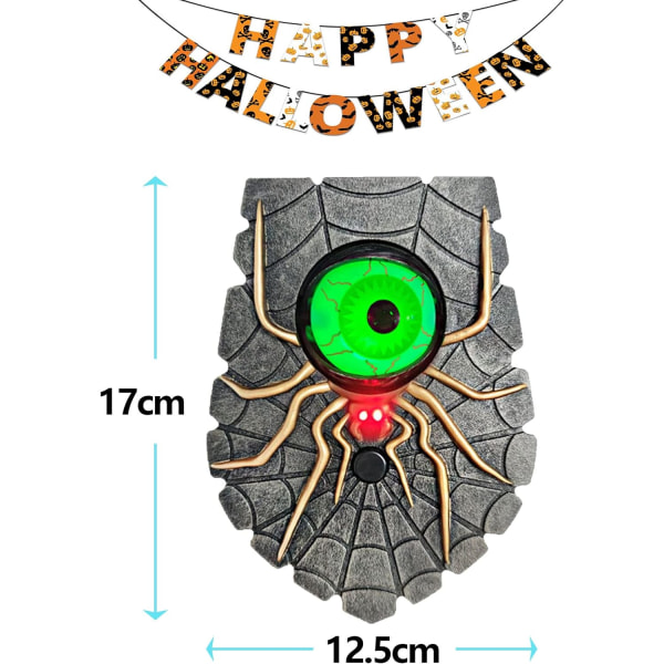 Halloween-koristeet, Halloween-ovikello, animoitu silmämuna