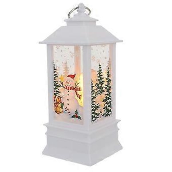1 st Snögubbe Jullykta Dekorativ Hängande Lampa för Julfest Inomhus Utomhus Inget Batteri - Storlek L (Vit)