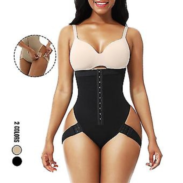 Cuff Tummy Trainer Femme Exceptional Shapewear 2-i-1 Högmidjehöjande Byxor (XL Svart)
