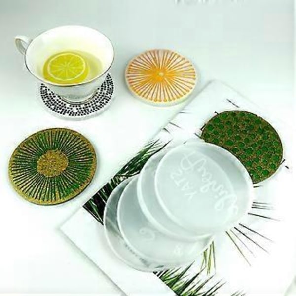 Leopard Print Resin Silikone Coasterforme DIY Krystal Lim Runde Formet Bakkeform til Fremstilling af Frugtopbevaringsplade (D)