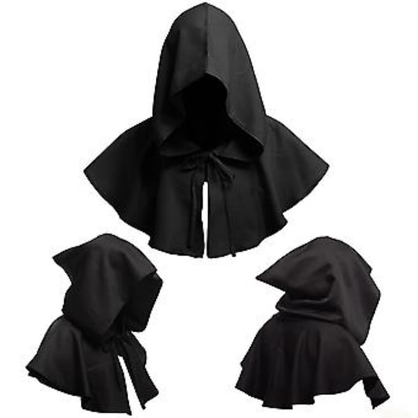 Fianao Miesten ja Naisten Keskiaikainen Huppuhattu Renessanssin Munkki Halloween Cosplay Huppupuku (Valkoinen)