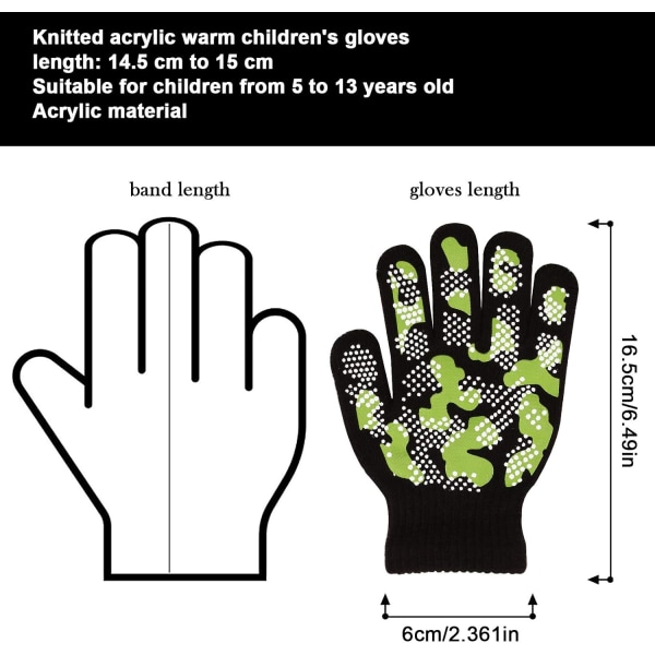6 par barnehansker, barnevinterhansker med full finger K
