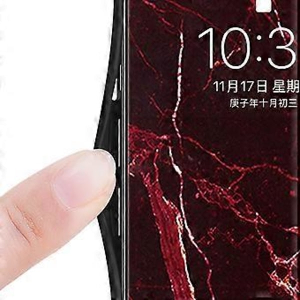 Skydd för Samsung Galaxy A05 4G Marmormönster Härdat Glas+PC+TPU Repskyddande Skal (Stil F)