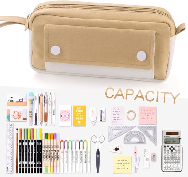 Etui, stor kapacitet blyantpose, holdbar taske, bærbar J
