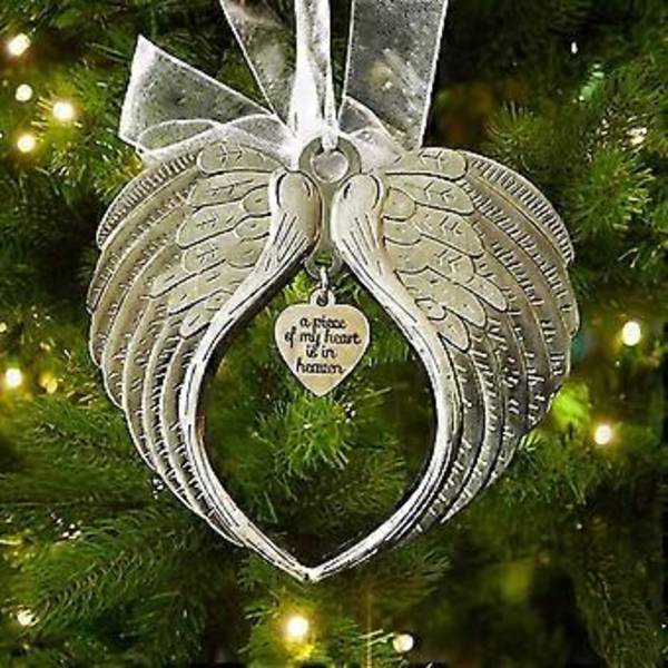 Mindefløj Ornament Julepynt En del af mit hjerte er i himlen Ornament Juletræ Hængende