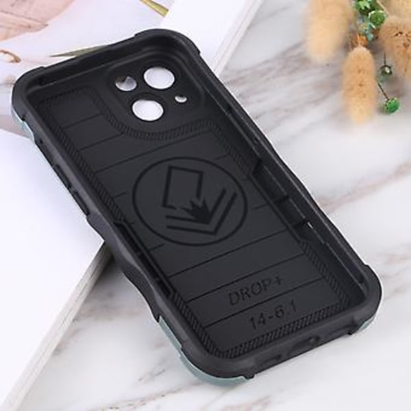 Halkskyddande Armor-fodral för iPhone 14 Plus (Grön)