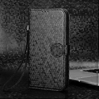 Honeycomb Dot Tekstur Læder Telefon Cover (Til TCL 50SE Sort)