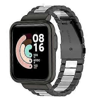 Rem til Mi Watch Lite/Redmi Watch Smartwatch Armbånd Metal Armbånd (Sort sølv sort)