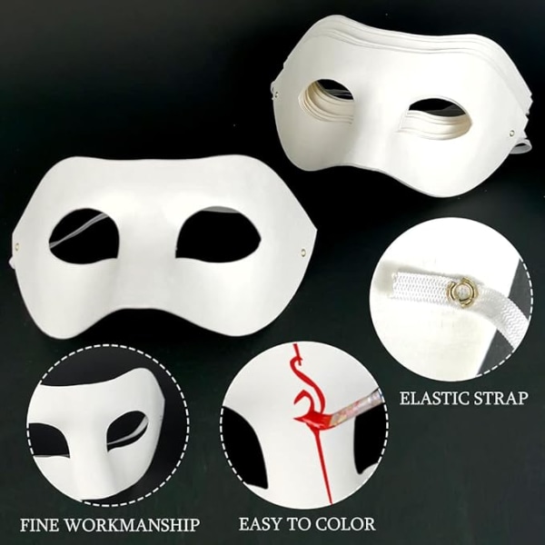 10 stk tomme Zorro hvite papir masker håndmalt for personlighet kreativ design dansefest Masquer