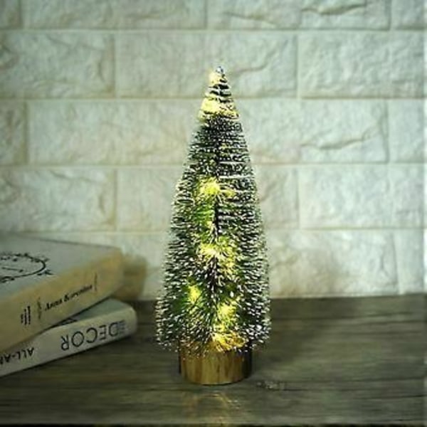 Desktop LED Lys Mini Juletræsdekoration Hjem Jul Festival Gave Ornament 25cm / 9.8in Varmt Lys