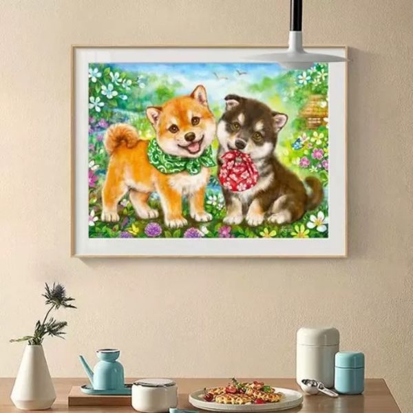 40x50 cm  5D Diamantmålning DIY Komplett, Husdjurshund m