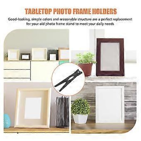 10 stk. Fotoramme Bakbraketter Bordplate Fotorammeholdere Bilderamme Bakstøtter