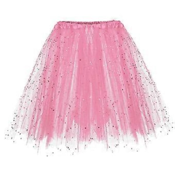 Tutu-kjol för damer - Vintage balettkjolar för fest, mesh tyllkjol (Rosa)